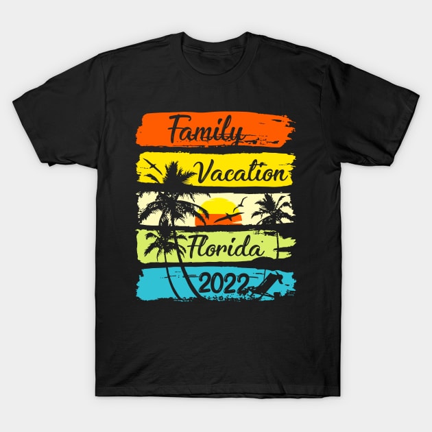 Vintage Family Vacation 2022 Florida Matching Group Summer T-Shirt by Sun68